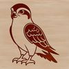 Falcon Silhouette Illustration Close-up illustration of a falcon's head and body.