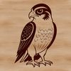 Winged Profile Silhouette Vector illustration of a falcon bird in profile view, suitable for commercial or personal use with Cricut cutting machine.