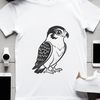 Falcon Illustration in Black Outline Detailed illustration of a falcon in black outline