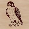 Bird Silhouette Design for Cutting and Engraving A detailed illustration of a falcon in flight, suitable for cutting or laser engraving projects.
