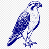 A detailed illustration of a falcon in flight, designed for commercial and personal use.