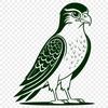 Falcon Mid-Flight Silhouette Vector Art A detailed illustration of a bird of prey in mid-flight, perfect for cutting or laser engraving projects.