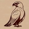 A detailed illustration of a falcon in vector format.