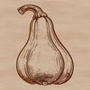 A stylized illustration of a yellow summer squash with intricate details, suitable for various design applications.
