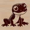 An editable SVG design of a salamander figure, suitable for various uses including cutting machines.