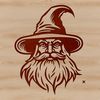 Fantasy Wizard Portrait Illustration A wizard's head illustration in a fantasy style, suitable for vector art projects.