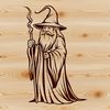 Magical Fantasy Character Art A fantastical illustration of a wizard with a long white beard and pointed hat, perfect for fantasy-themed projects.