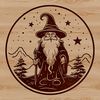 Fantasy Character Art Design A fantastical wizard illustration for fantasy and fairy tale-themed projects.