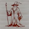 Fantasy Mage Icon Vector Art A stylized illustration of a wizard in a fantasy setting, with magic and mysticism conveyed through the design.