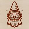 A portrait of a wizard with a pointed hat and long beard, surrounded by magical symbols and elements.