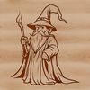 Medieval Fantasy Illustrator Illustrated fantasy figure of a wizard in a medieval setting.