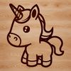 Cute Vector Unicorn Design Simple line drawing of a cute mythical creature, a unicorn, in vector format suitable for various design applications.