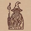 Beautiful Line Drawing Wizard SVG An iconic vector art image depicting a wise and mystical wizard character from a fairy tale theme.