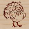 A stylized illustration of a farm animal commonly associated with the Christmas season.