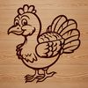 Beautiful Turkey SVG Graphic A detailed illustration of a domesticated turkey with feathers and plumage.