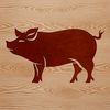 Green Pastures Pig Clip Art A pig standing on a green grassy background, ideal for use in farm-themed designs and illustrations.