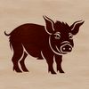 Free Pig Clip Art SVG Image A digital illustration of a standing farm animal, designed as vector art.