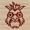 Colorful Chicken Silhouette A detailed illustration of a chicken's head and body from various angles.