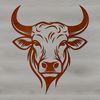 Isolated Cow Silhouette An isolated cow icon in vector format with clear lines and shapes.
