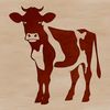 Beautiful Vector Cow Illustration A single cow standing in a field on a farm, illustrated as a vector graphic.