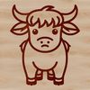 A vector illustration of a single cow standing on a green meadow.