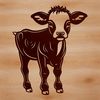 Cow Standing in Pasture SVG A detailed illustration of a cow standing in a green pasture.