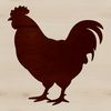 Simple Silhouette Chicken Graphic A simple outline illustration of a farm animal, ideal for use in various design projects.