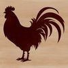 Silhouette Rooster on Farm Field A simple silhouette illustration of a rooster standing on a farm field.