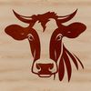 Beautiful Cow Head Silhouette A cow's head with detailed facial features, suitable as vector art for various digital design applications.