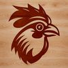 Charming Chicken Vector Graphic A vector illustration of a chicken's head and body, suitable for various design applications.