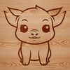 Quirky Farm Friends SVG illustration of a cute sitting piglet on a farm background.