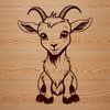 A stylized illustration of a goat, suitable for vector designs and cutting machine projects.