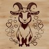 Cute Goat Graphic Design An illustration of a domesticated goat on a farm.
