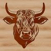 Farm Fresh SVG Clip Art A close-up illustration of a cow's head, suitable for various design projects.