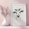 Whimsical Goat SVG Design A detailed illustration of a farm animal goat.