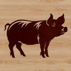 Vector Pig Graphic Design Asset A standing farm animal, specifically a pig, designed as vector art for use in various digital formats such as SVG and PDF.
