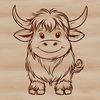 Grassy Glen Highland Cow Portrait A regal Highland cow standing in a grassy field.