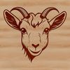 An illustration of a goat, suitable for vector graphics and cutting machine designs.