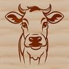 Vector Cow Head Clip Art An illustration of a cow's head with detailed features, suitable for vector graphics and digital design.