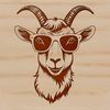 Goat Silhouette with Cool Shades A goat wearing sunglasses in a vector format.
