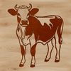 Cute Cow Vector Graphics A digital illustration of a cow with a simple design, suitable for vector graphics and cutting machine projects.