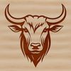 Beautiful Cow Silhouette An SVG graphic featuring the likeness of a cow with clean lines and bold details.