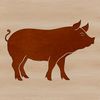 Simple Pig Silhouette A pig standing on its hind legs, depicted as a simple vector illustration.