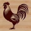 Colorful Cockerel SVG Clip Art A colorful illustration of a farm animal, specifically a rooster standing on a grassy background.