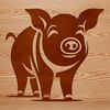 Pig Vector Graphic Design A digital illustration of a standing farm animal, a pig, suitable for various design purposes.