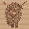 Majestic Scottish Cattle A Scottish Highland cow stands on a green grassy field.