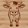 Hand-Drawn Cow Silhouette Image A simple line drawing of a cow, suitable for commercial or personal use in various design projects.