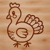 Cute Line Drawing Bird Simple line drawing of a domesticated turkey bird on a farm.