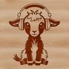 Farm Favourite SVG Goat Clip Art A cartoon illustration of a farm animal, specifically a goat, suitable for digital crafting.