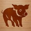 A standing pig farm animal in simple vector design.
